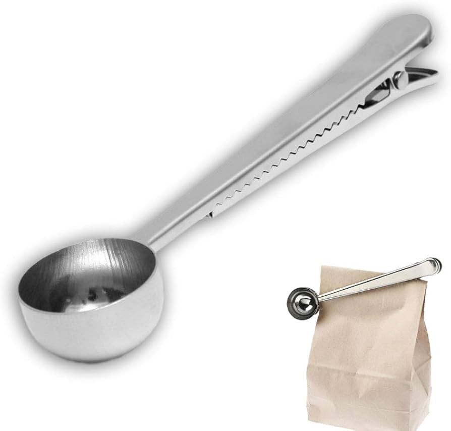 7Inch Coffee Scoop with Bag Clip,Coffee Spoon Measuring,for Ground Coffee and Beans,Stainless Ste... | Amazon (UK)