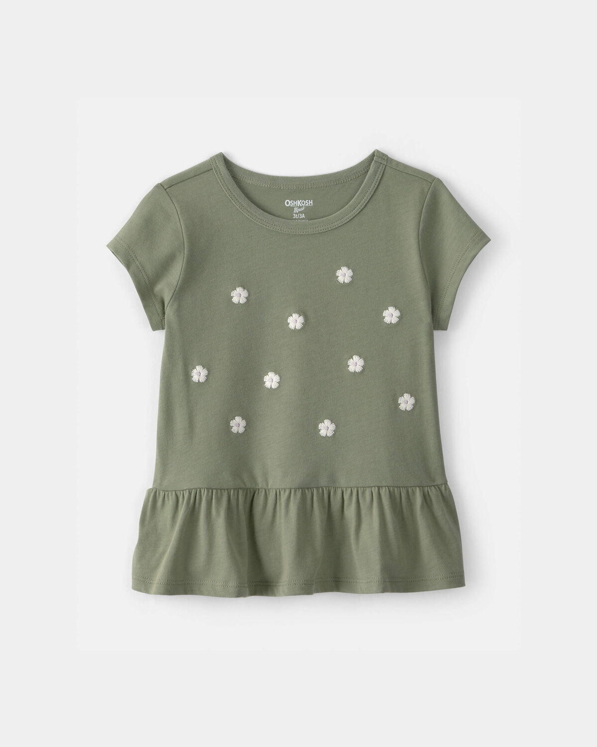 Toddler Girl Floral Embroidered Top - Green | Carter's Inc