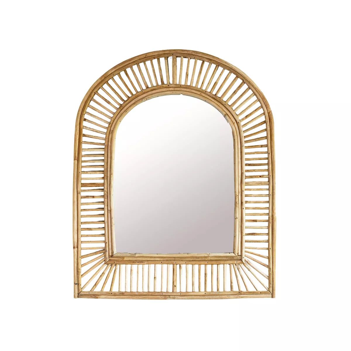 Arched Cane Wall Mirror Natural Cane & Glass by Foreside Home & Garden | Target