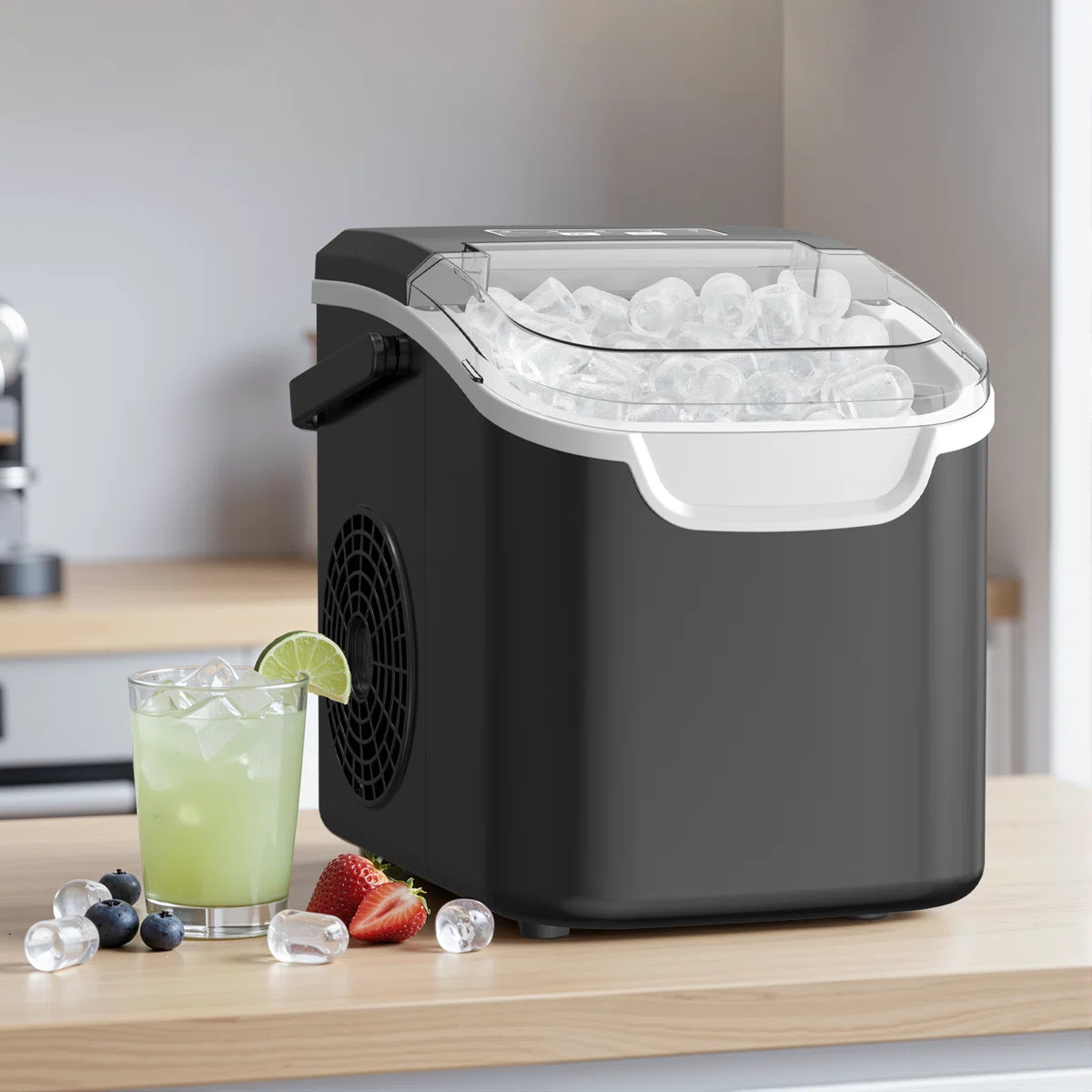 Havato Countertop Ice Maker Ice Machine With Handle,Self-Cleaning Ice Makers, 26Lbs/24H, 8 Ice Cu... | Wayfair North America
