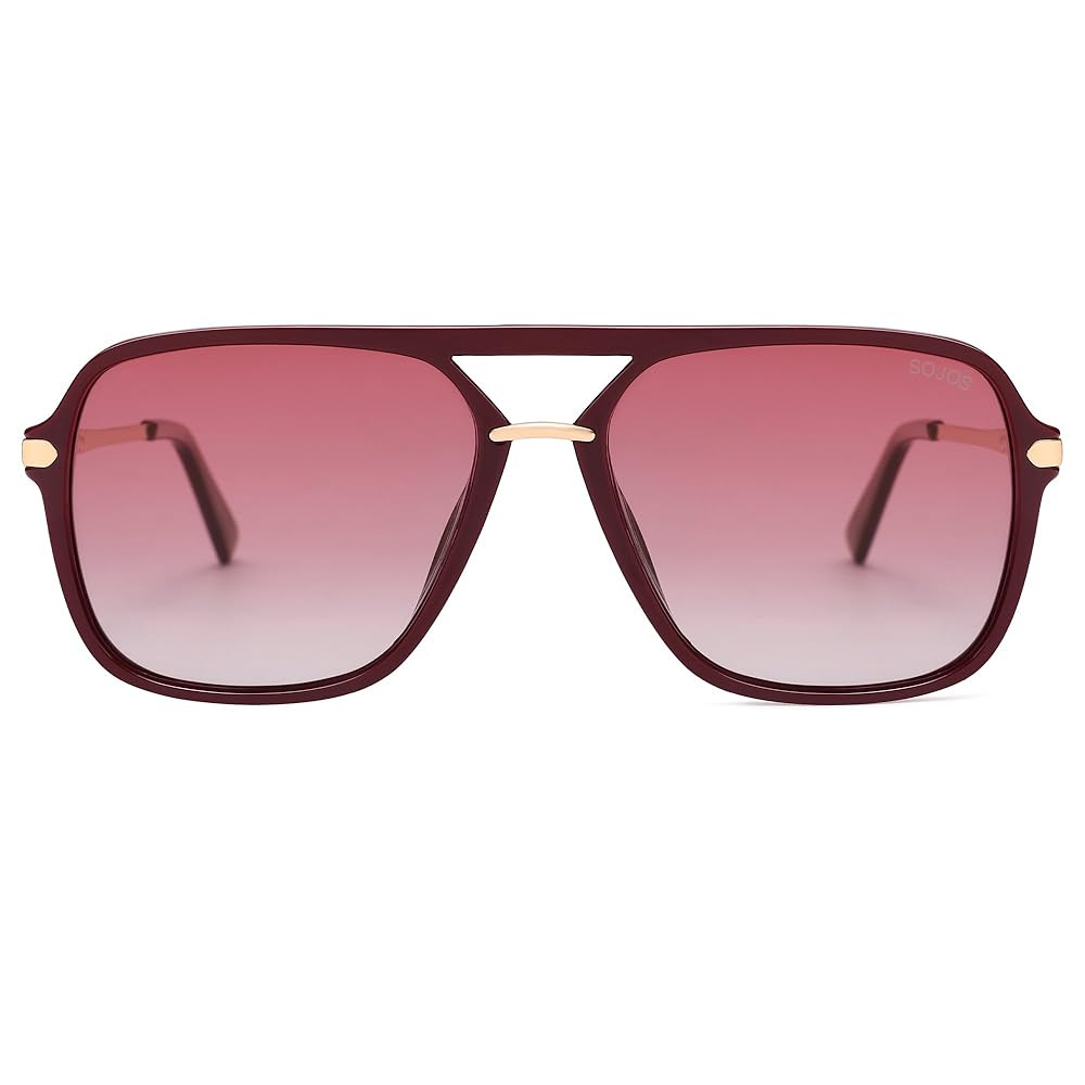 SOJOS Sunglasses for Women & Men, Square, Retro, Polarized Lens, Trendy Aviator, 90s Shades | Amazon (US)