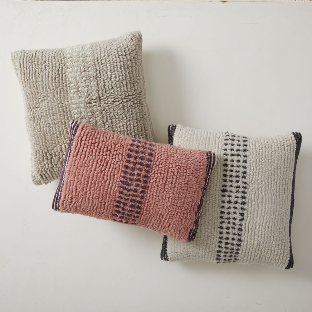 Simple Broken Stripe Shag Pillow Cover | West Elm (US)