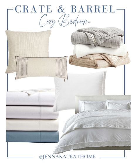 Give your bedroom a cozy, refresh with these bedroom, bedding solutions from crate and barrel. Sheet sets, duvet covers, comforters, quilts, throw blankets, throw pillows, coastal style home, decor.

#LTKfamily #LTKhome