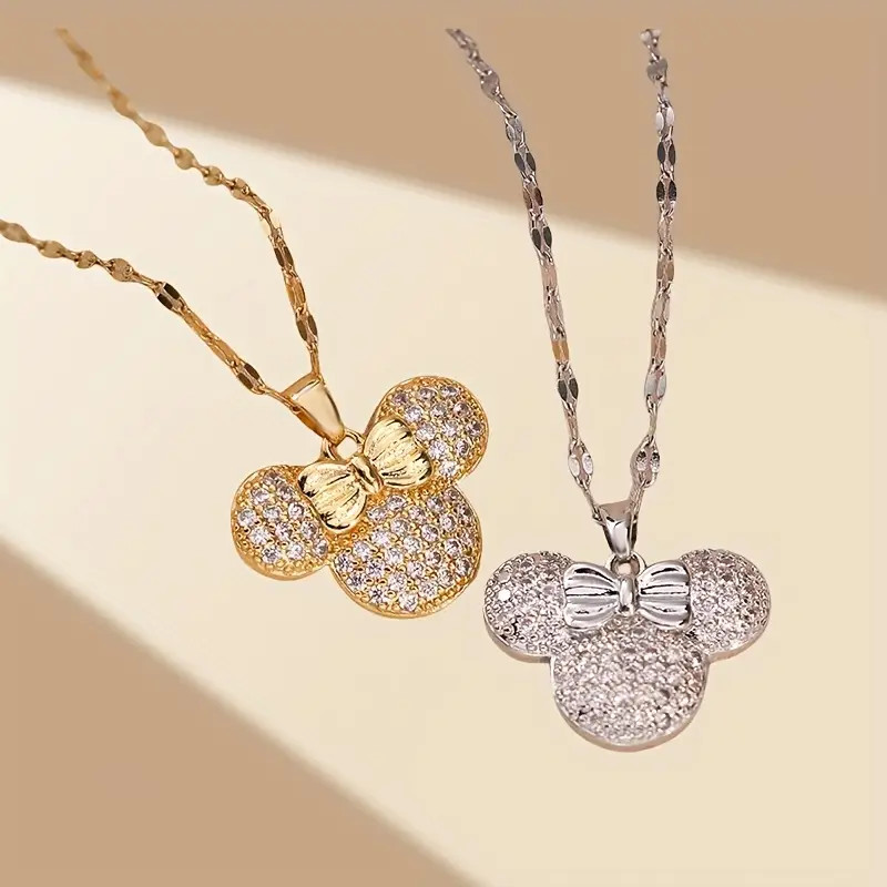 Cartoon Cute Mickey Titanium Steel Necklace, Trendy Lip Chain to Wear Out, Exquisite Gift for Bes... | Temu Affiliate Program