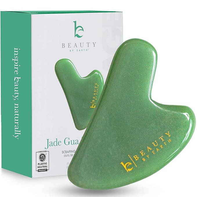 Jade Gua Sha - Smoothes Fine Lines & Wrinkles, Stocking Stuffers for Women, Face Sculpting Tool f... | Amazon (US)