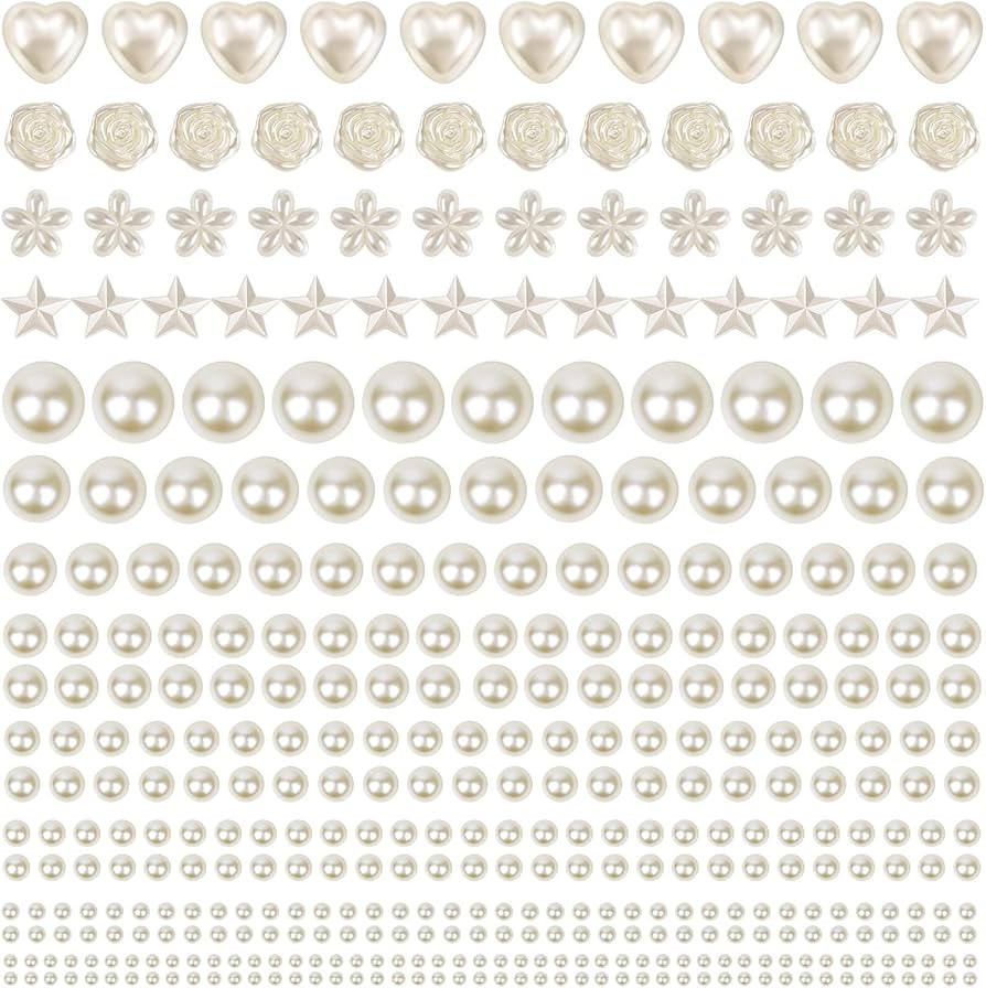 shynek 4326Pcs Self Adhesive Pearl Stickers for Crafts, Stick on Pearls Gems for Hair, Face, Make... | Amazon (US)