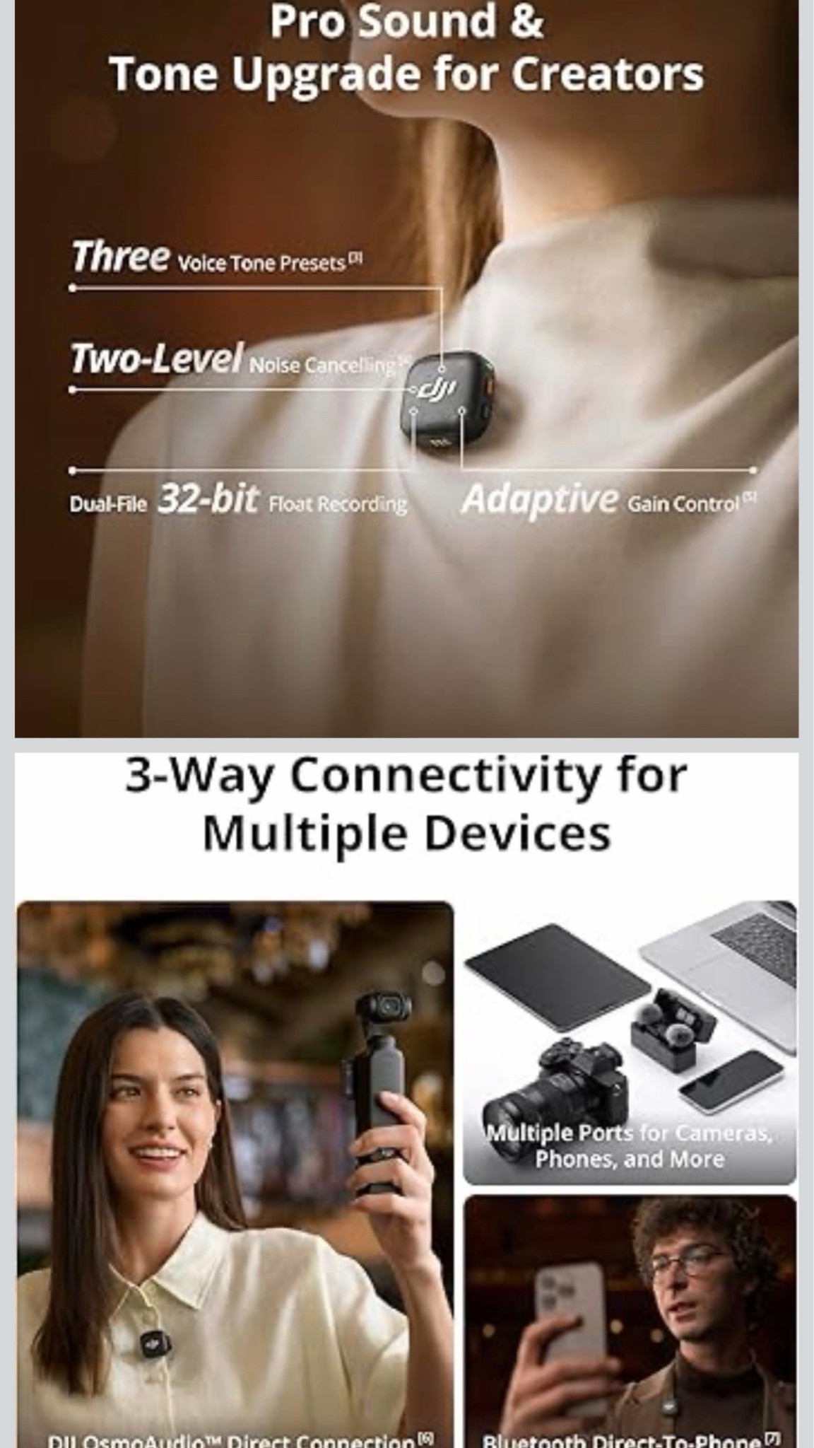 DJI Mic 3 Bundle (1 TX + 1 RX), Wireless Microphone for iPhone/Android/Camera, 32-bit Float Internal Recording, Dual Band Anti-Interference, 28h Use, Available for Lightning Device

#LTKvlog #LTKdayinmylife #LTKSaleAlert