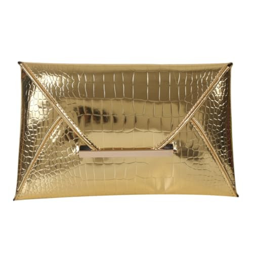 MadGrandeur Gold Clutch Purses for Women, Dressy PU Leather Envelope Clutch Bags for Women Trendy, Fancy Metallic Gold Purse for Dinner (Gold) | Amazon (US)