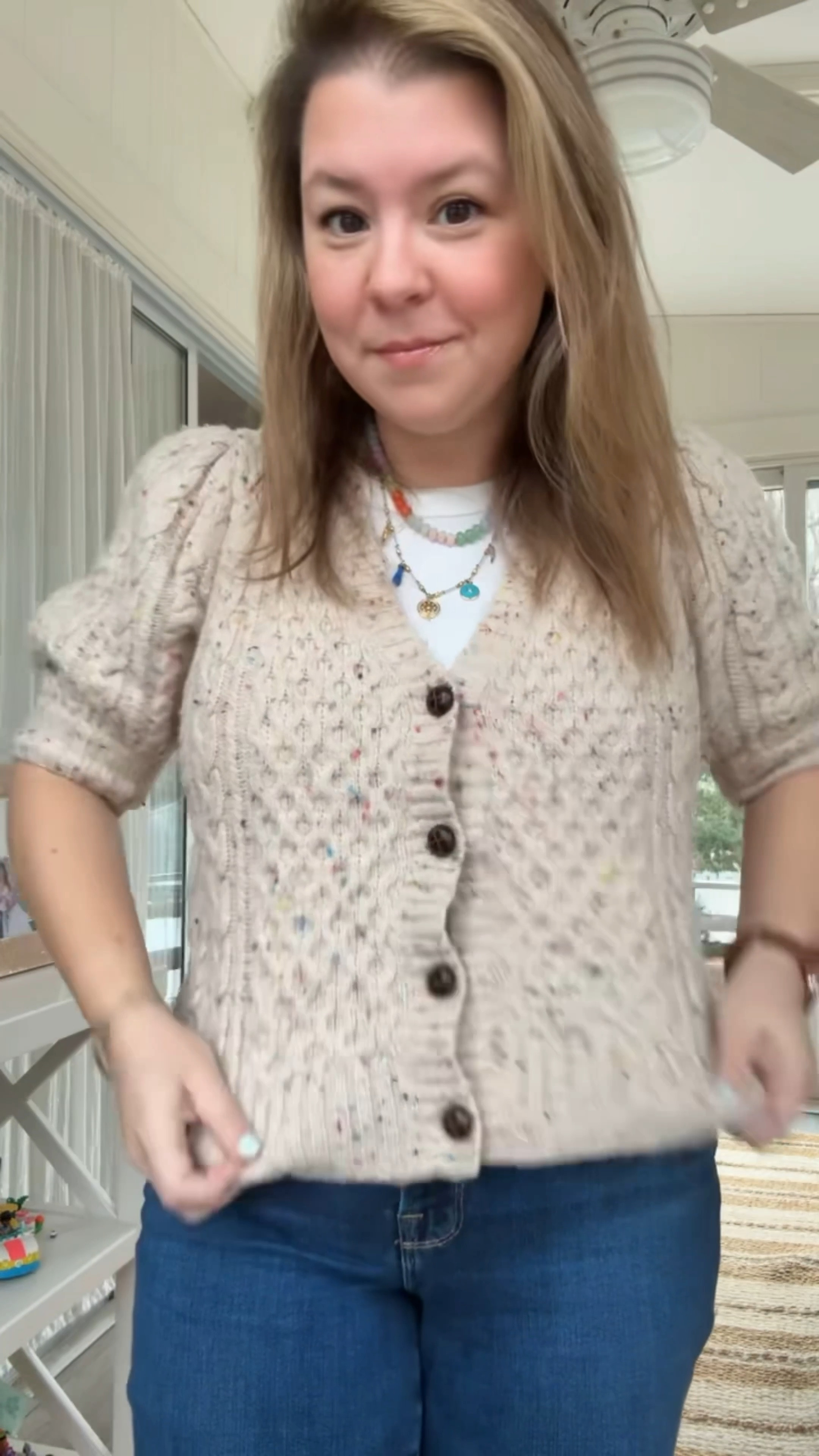 January #ootd challenge

Layered bead and charm necklaces
The best basic white tank for layering 
Booties and dark wash flare jeans 
Short sleeve knit cardigan sweater 

#LTKSeasonal