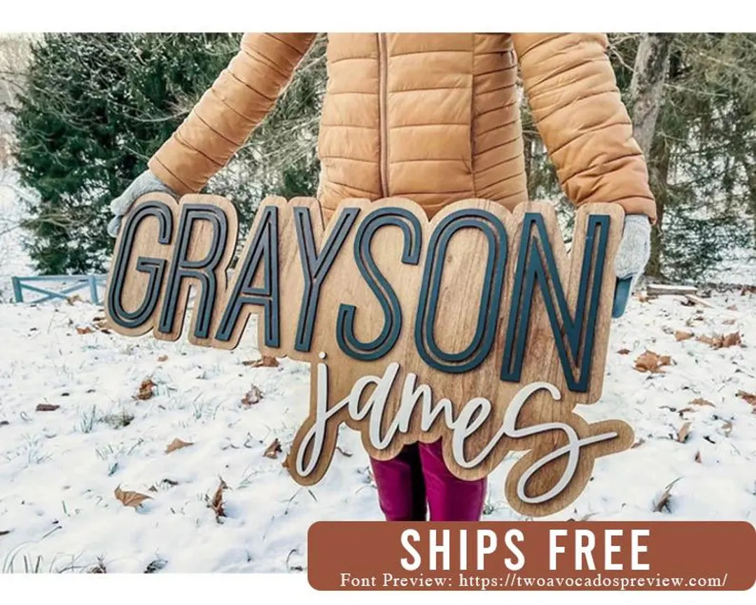 Large Wood Name Sign, Nursery Name Sign, Girl Name Sign, Above Crib Name Sign, Layered Baby Name ... | Etsy (US)