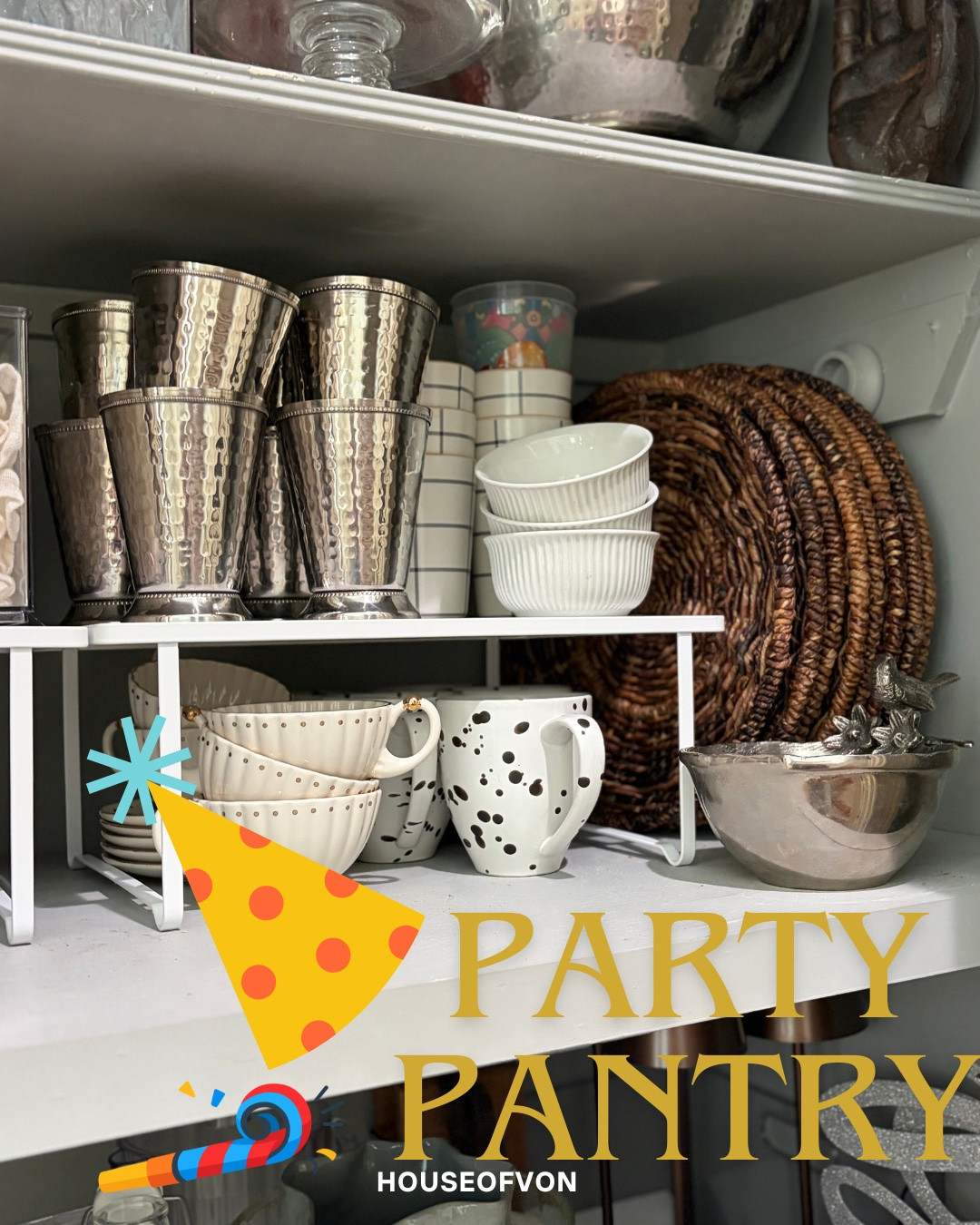 Organized Party Pantry! 
.
.

#savannahorganizer 
#houseofvon  #savannah#organized #declutter #professionalorganizing