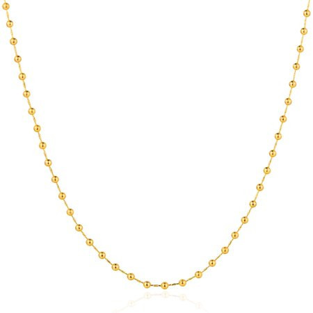GDCOIN Round Beads 14K Gold Plated Dainty Chain Choker Necklace for Women Jewelry Gift | Walmart (US)