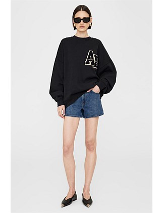 MILES LETTERMAN SWEATSHIRT BLACK | David Jones (Australia & New Zealand)