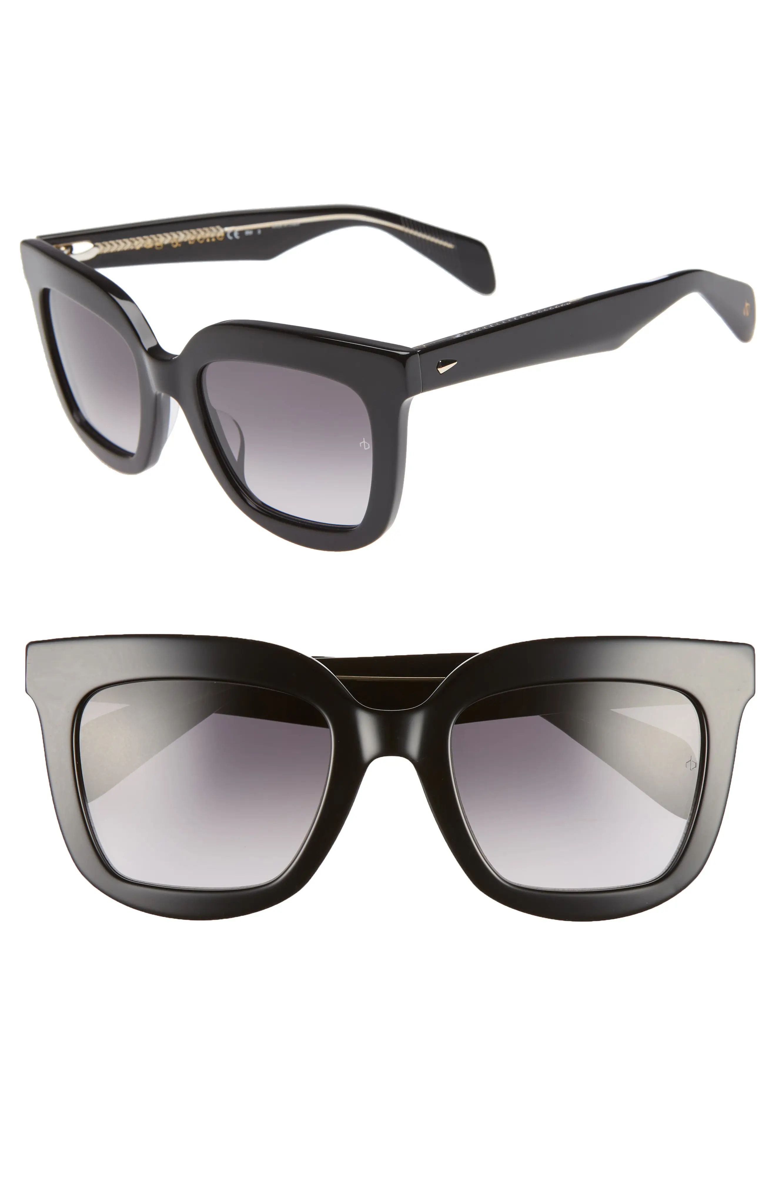 rag & bone 52mm Rectangular Sunglasses | Nordstrom