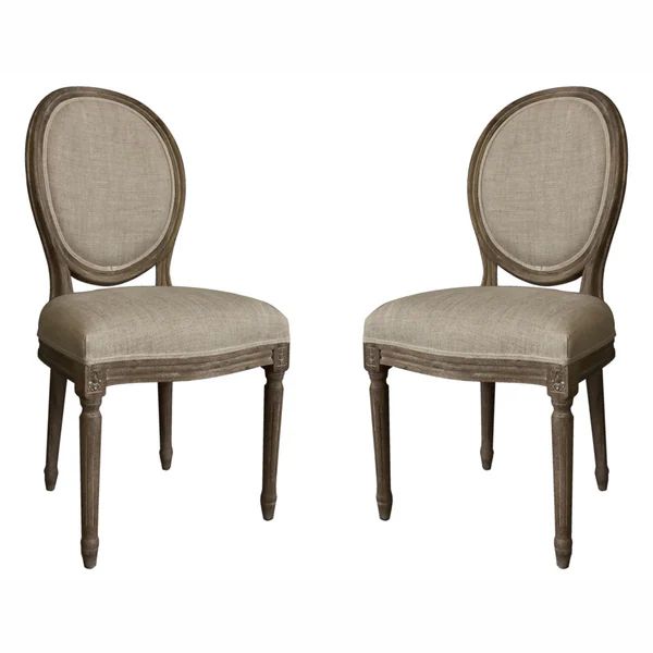 nuLOOM Casual Living Vintage French Round Back Upholstered Linen Dining Chairs (Set of 2) | Bed Bath & Beyond