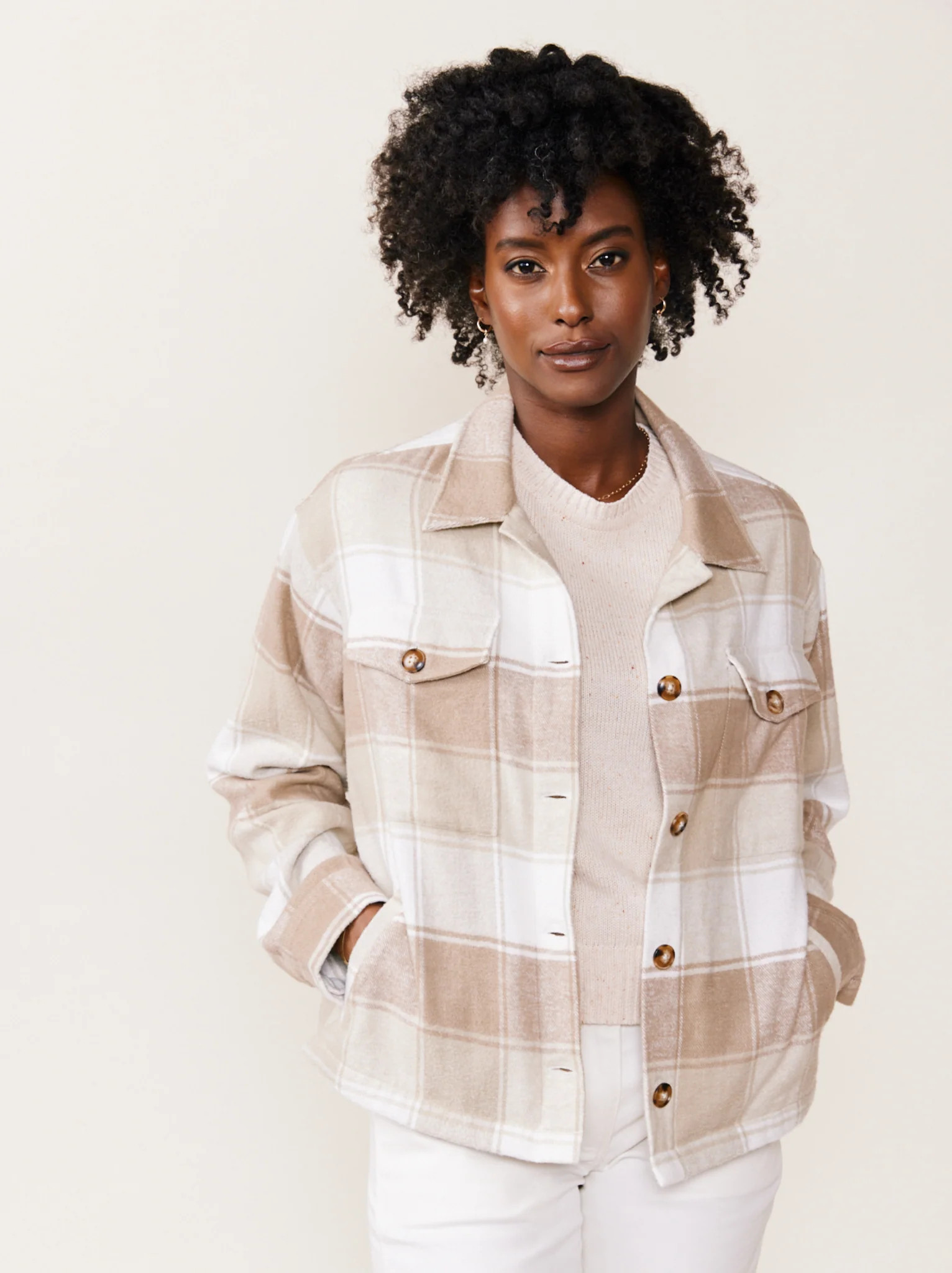 Gianna Brushed Plaid Jacket | ABLE Clothing
