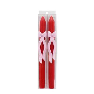11.25" Red with White Bow Unscented Taper Candles, 2ct. by Ashland® | Michaels® | Michaels Stores