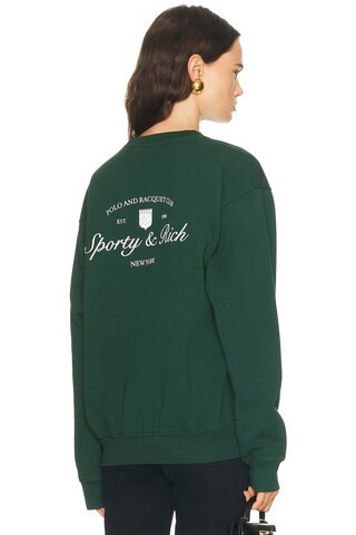 Sporty & Rich Syracuse Crewneck Sweatshirt in Dark Green | FWRD 