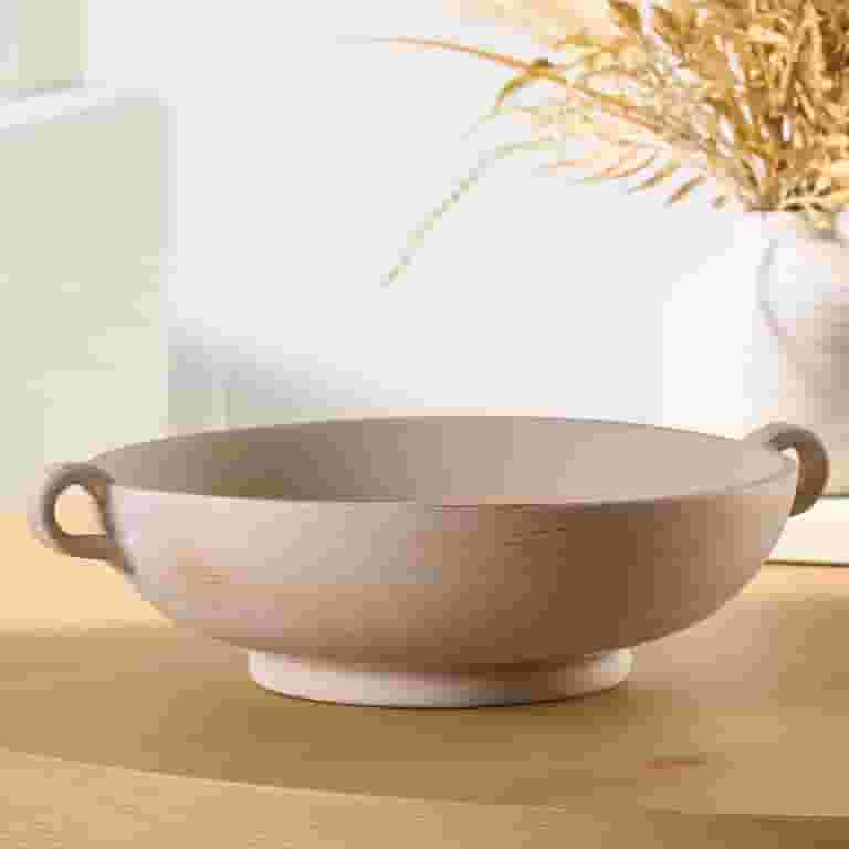Better Homes & Gardens 9.75" Ceramic Low Stone Distressed Bowl, Taupe | Walmart (US)