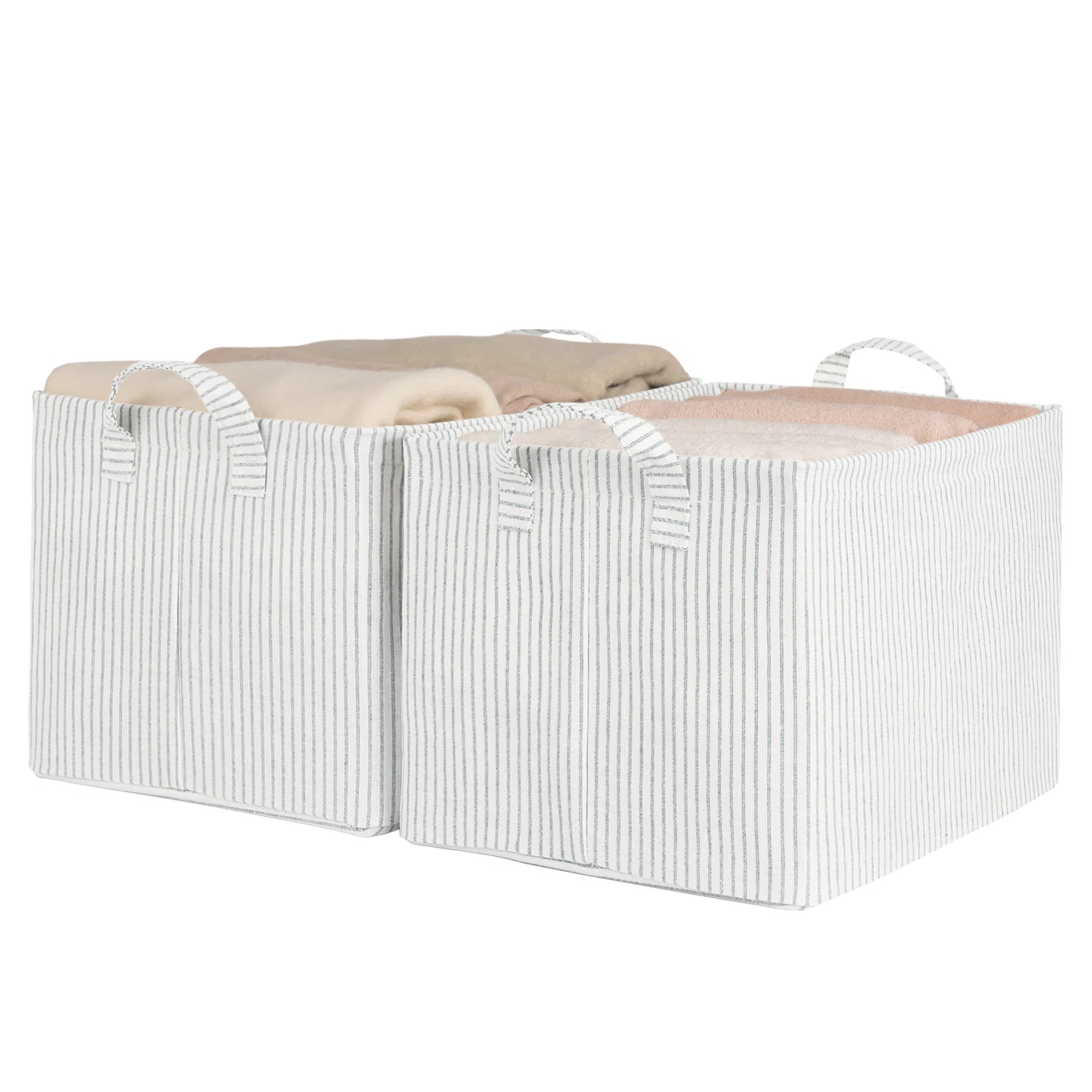 Fabric Storage Bins with Handles, Foldable Bins for Shelves, Closet, Dorm (Set of 2) | Wayfair North America