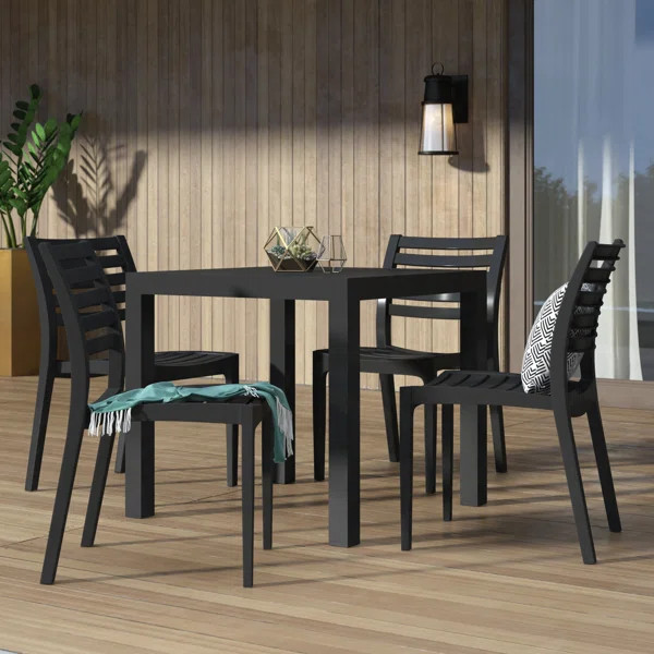 Melissus Square 4 - Person 31.5'' Long Dining Set | Wayfair North America