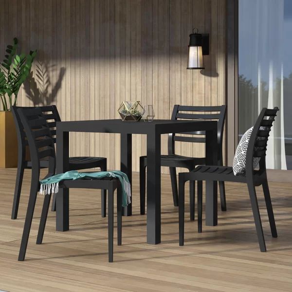 Melissus Square 4 - Person 31.5'' Long Dining Set | Wayfair North America