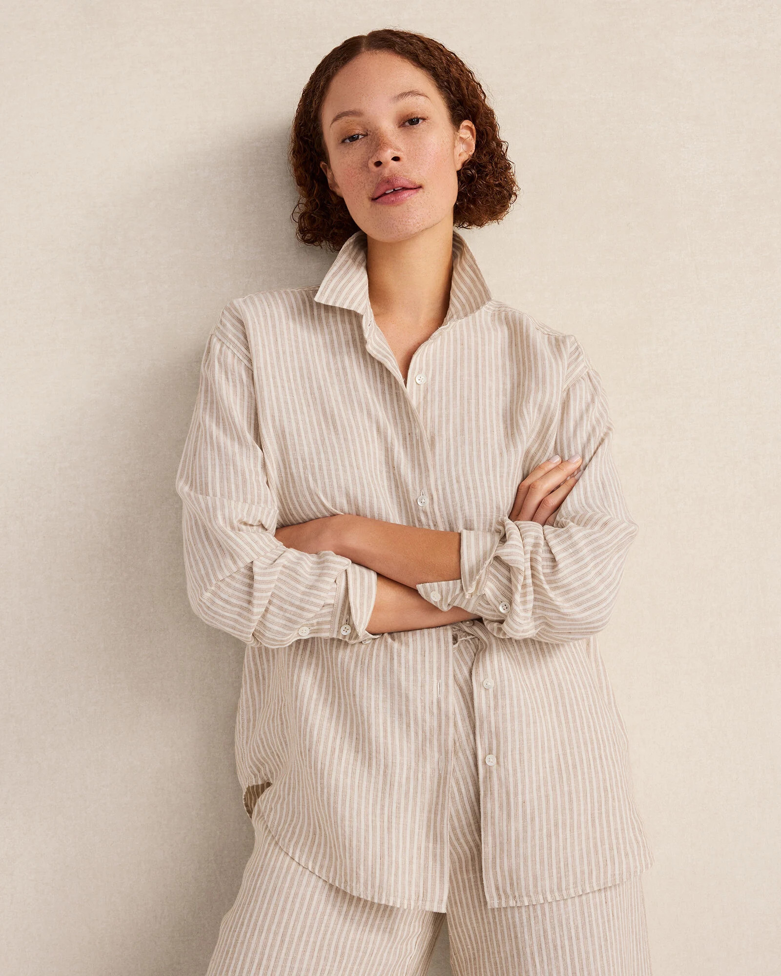 The Daily Shirt in Everweave Linen Stripe | Talbots
