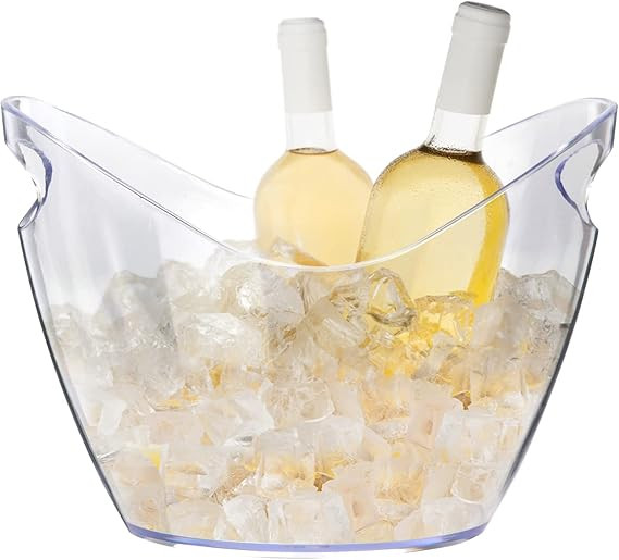 Ice Bucket Wine Bucket，Clear Acrylic 4 Liter Plastic Tub for Drinks and Parties, Food Grade, Pe... | Amazon (US)