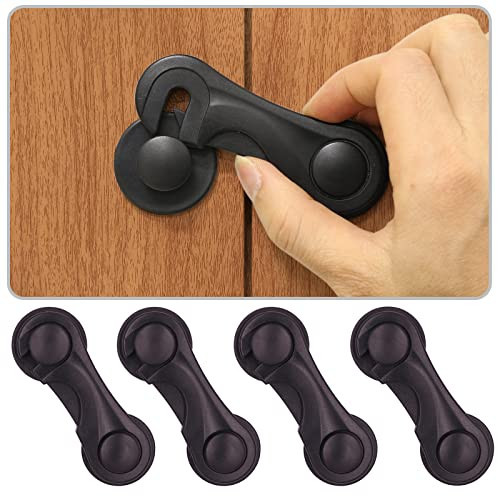 Cabinet Locks for Babies and Child Safety, 4 Pack Childproof Latches with Adhesive for Drawer Cupboards Closet and Pantry Door, Baby Proofing Fridge Lock for Protecting Kids Toddlers and Infants | Amazon (US)