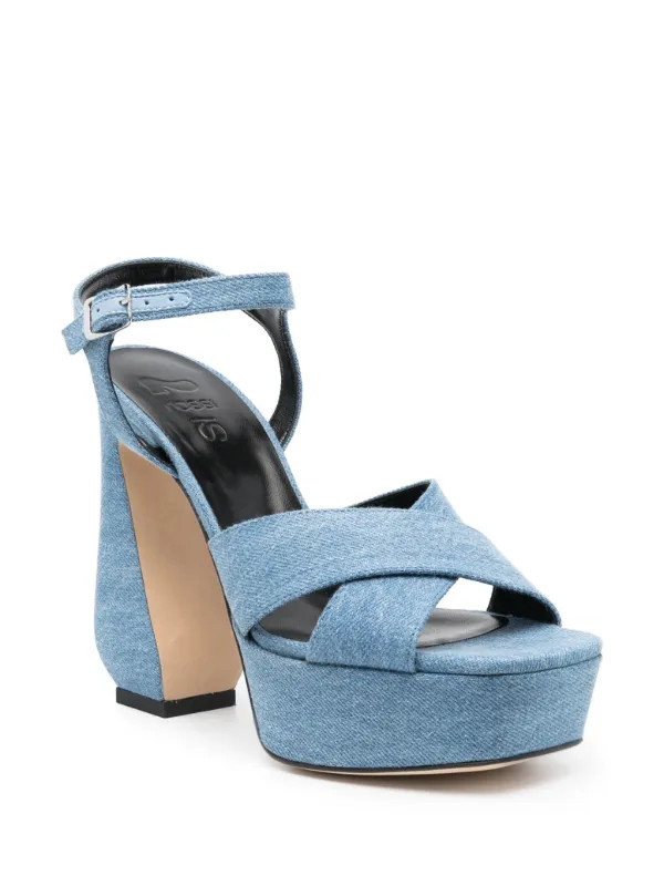 47mm sculpted-heel denim sandals | Farfetch Global