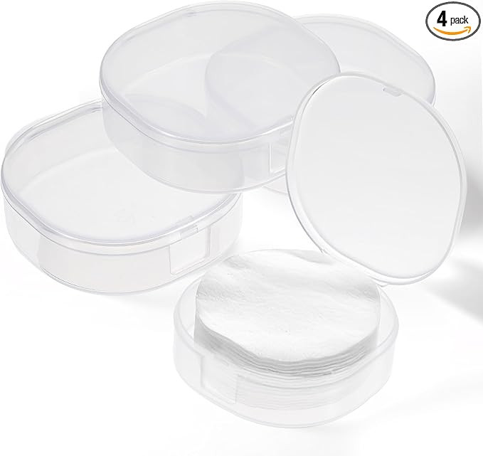 QfwdfcTrenz 4Pcs Plastic Cotton Square Holder Cosmetic Cotton Pads Holder Travel Portable Travel ... | Amazon (US)