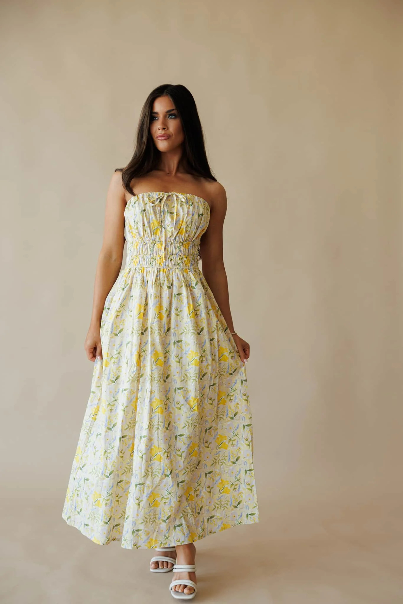 Lemon Blossom Tube Cotton Dress | Lane 201 Boutique