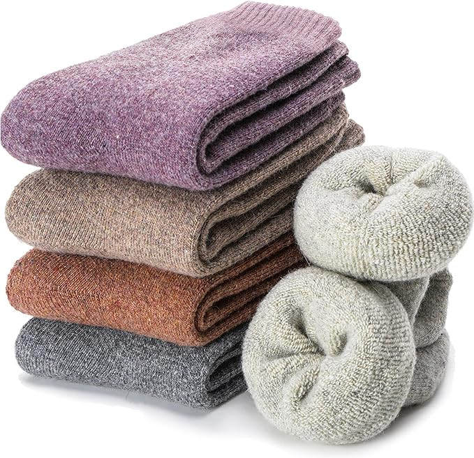 EBMORE Womens Wool Socks Thermal Hiking Winter Boot Warm Thick Cozy Crew Comfy Work Socks for Lad... | Amazon (US)