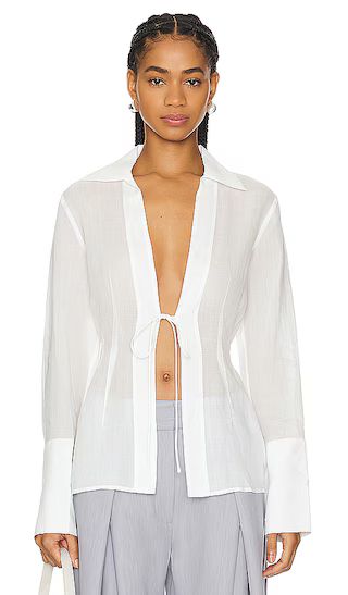 Tie Top in White | Revolve Clothing (Global)