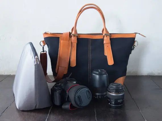 Dslr Camera Bag with Insert Leather camera shoulder bag Tote | Etsy | Etsy (US)