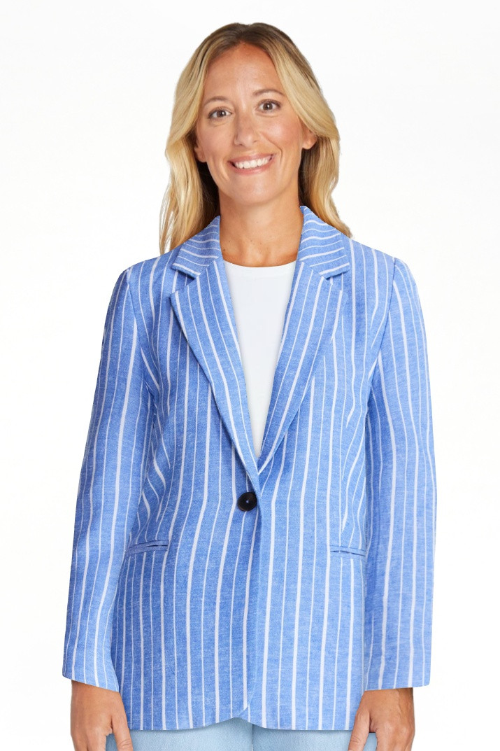 Free Assembly Women's and Women's Plus Linen-Blend Single Breasted Blazer, Sizes XS-4X | Walmart (US)