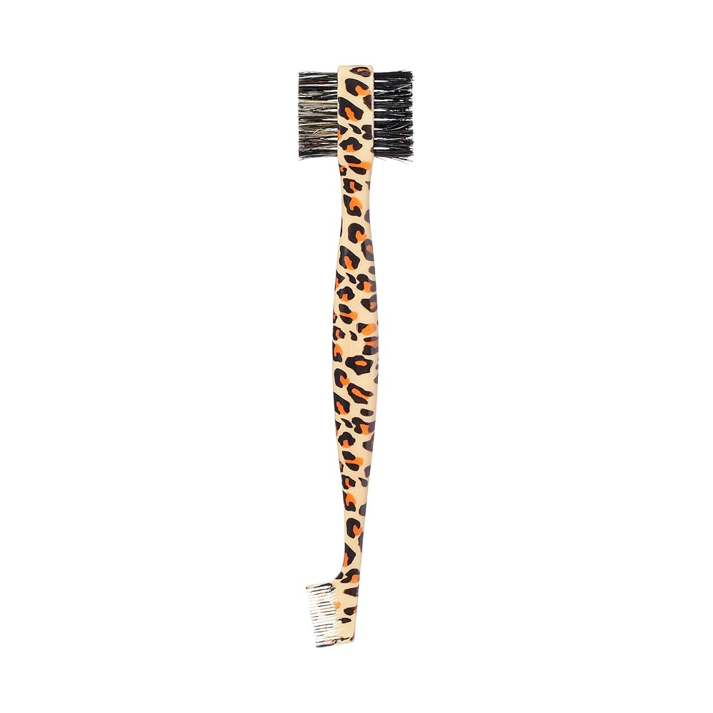 RED by Kiss Dual Edge Brush 3 in 1 Edge Brush Comb Soft and Hard Board Bristles (Leopard) | Amazon (US)