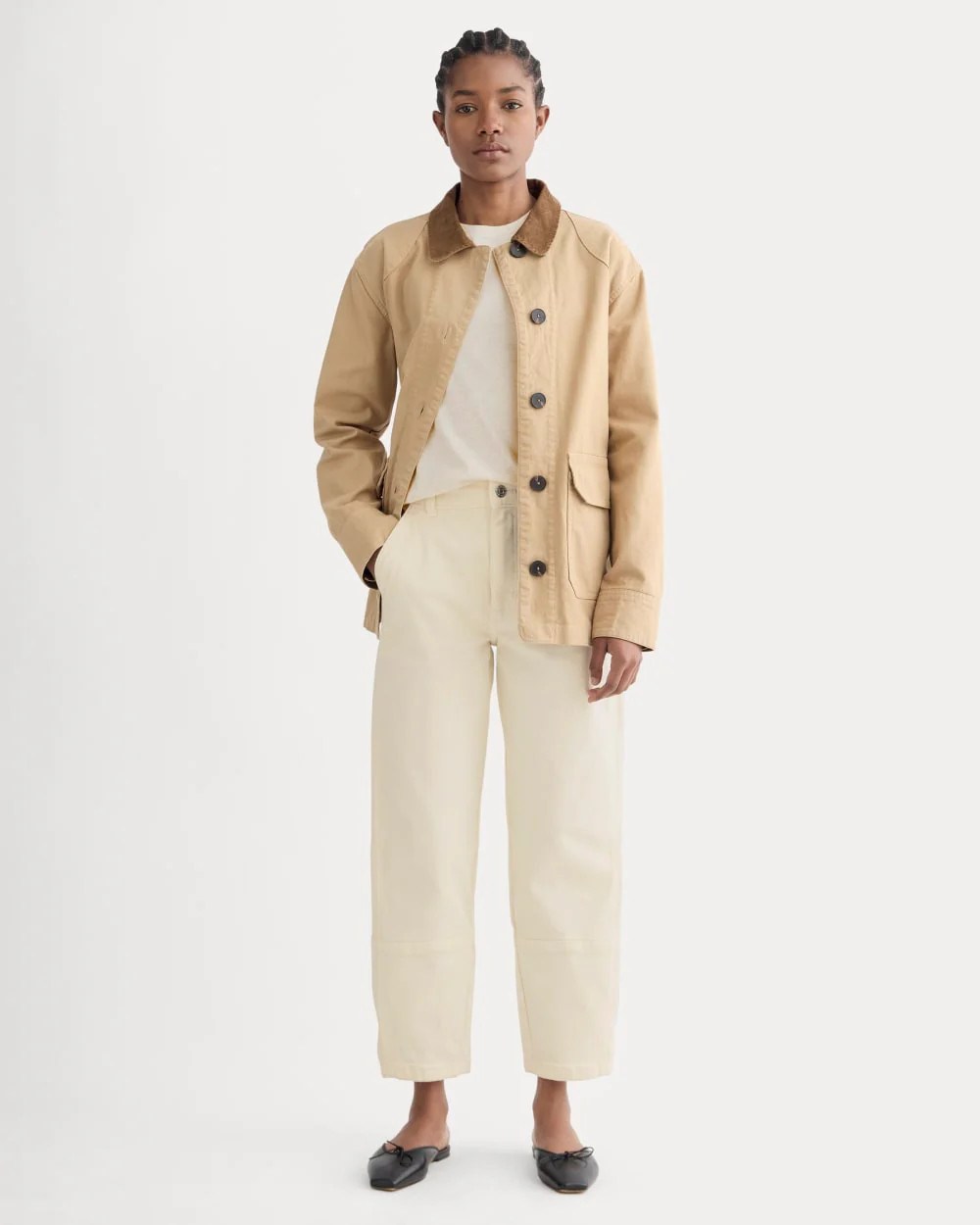 Everlane Utility Barrel Pant | Bone | Tall | 10 | Cotton | Everlane