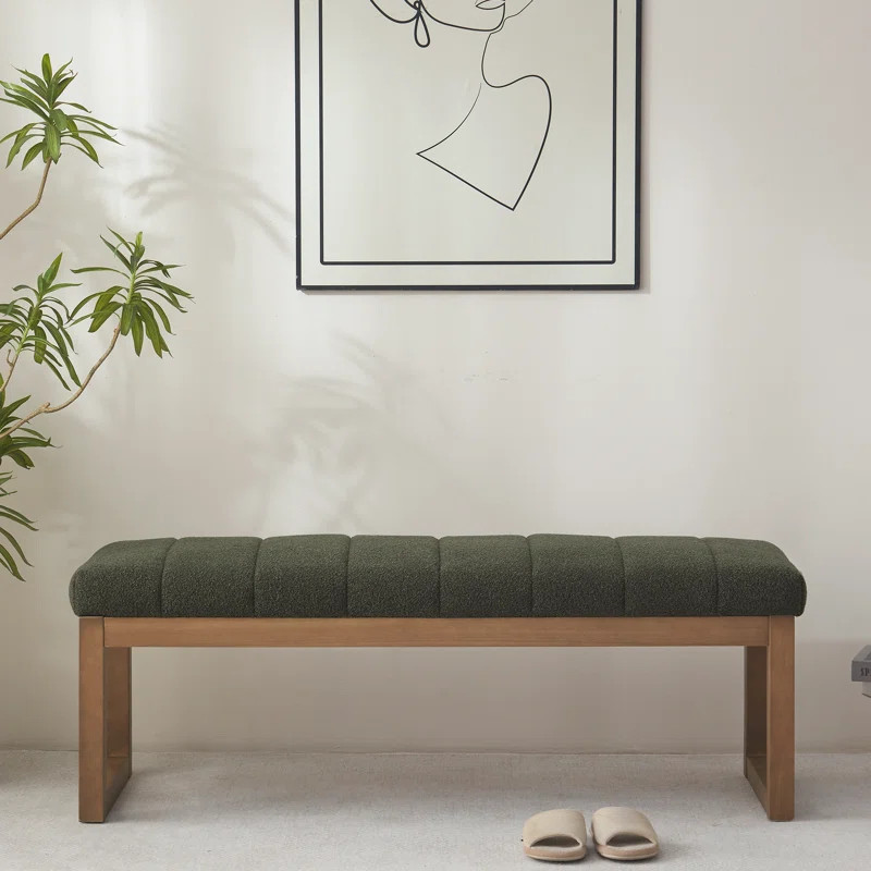 53" Wide Boucle Upholstered Bench | Wayfair North America