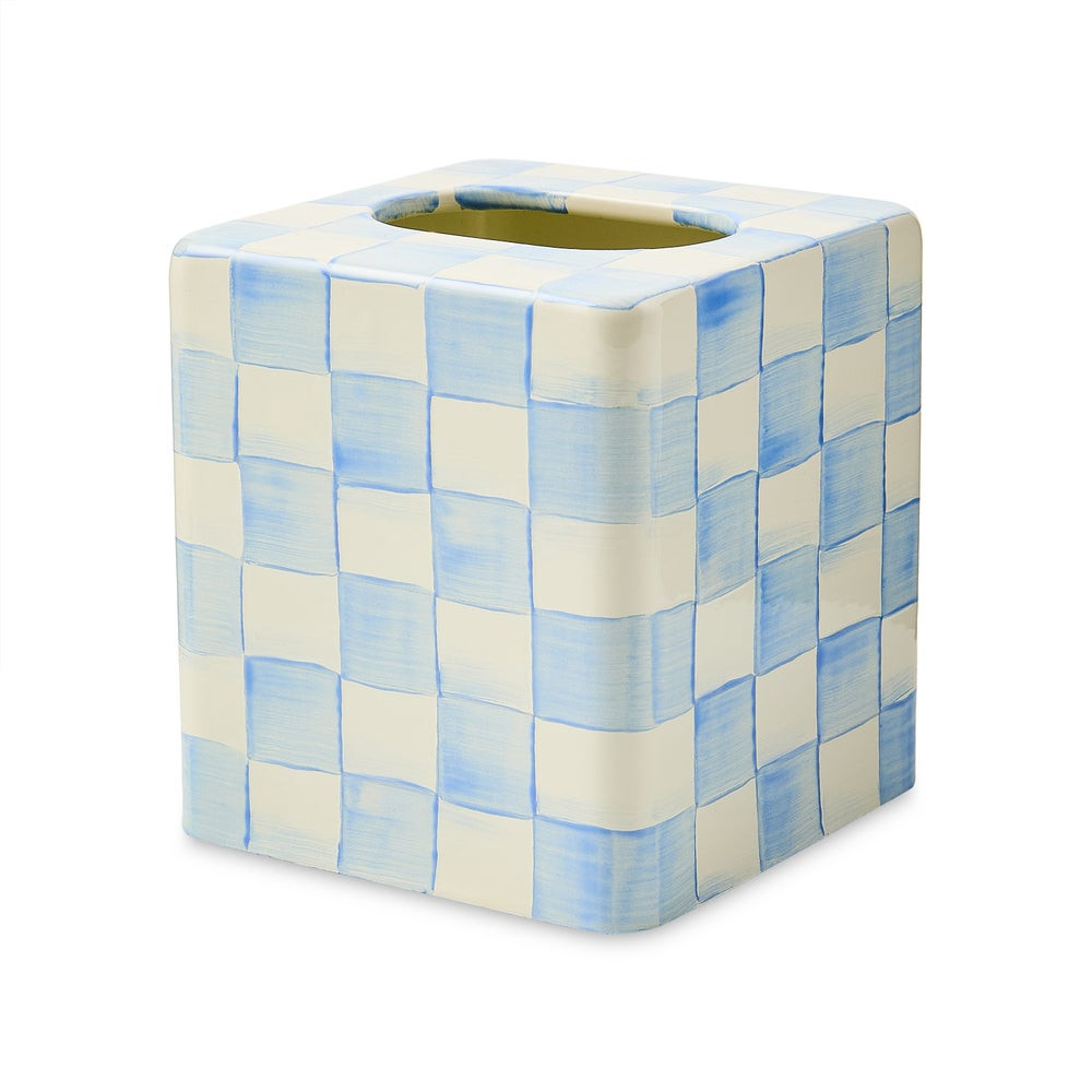 Sky Check Boutique Tissue Box Cover | MacKenzie-Childs