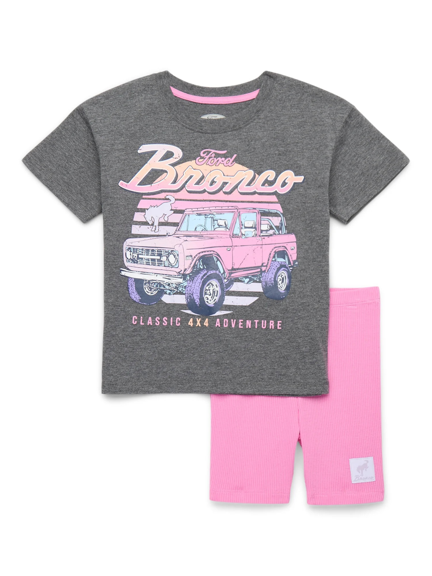 Ford Bronco Toddler Girls Graphic Tee and Bike Shorts Set, 2-Piece, Sizes 2T-5T - Walmart.com | Walmart (US)