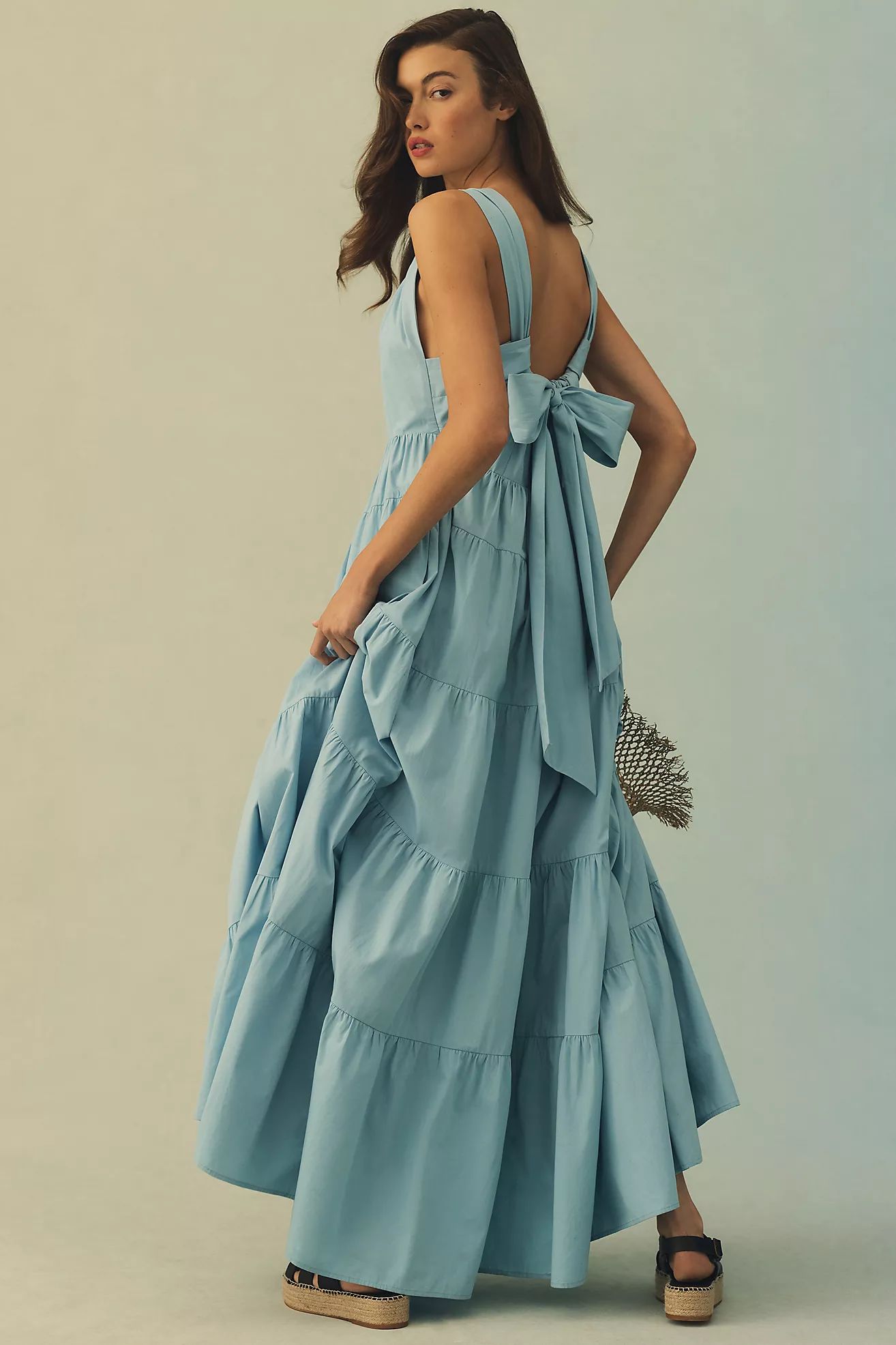 Forever That Girl Tiered Ruched Back Bow Dress | Anthropologie (US)