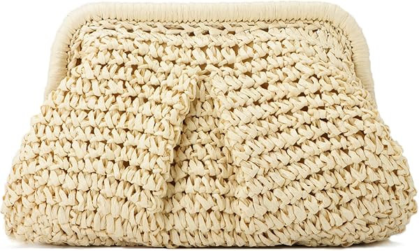 Emprier Straw Clutch Purses for Women Cloud Dumpling Pouch Straw Crossbody Shoulder Handbag Summe... | Amazon (US)