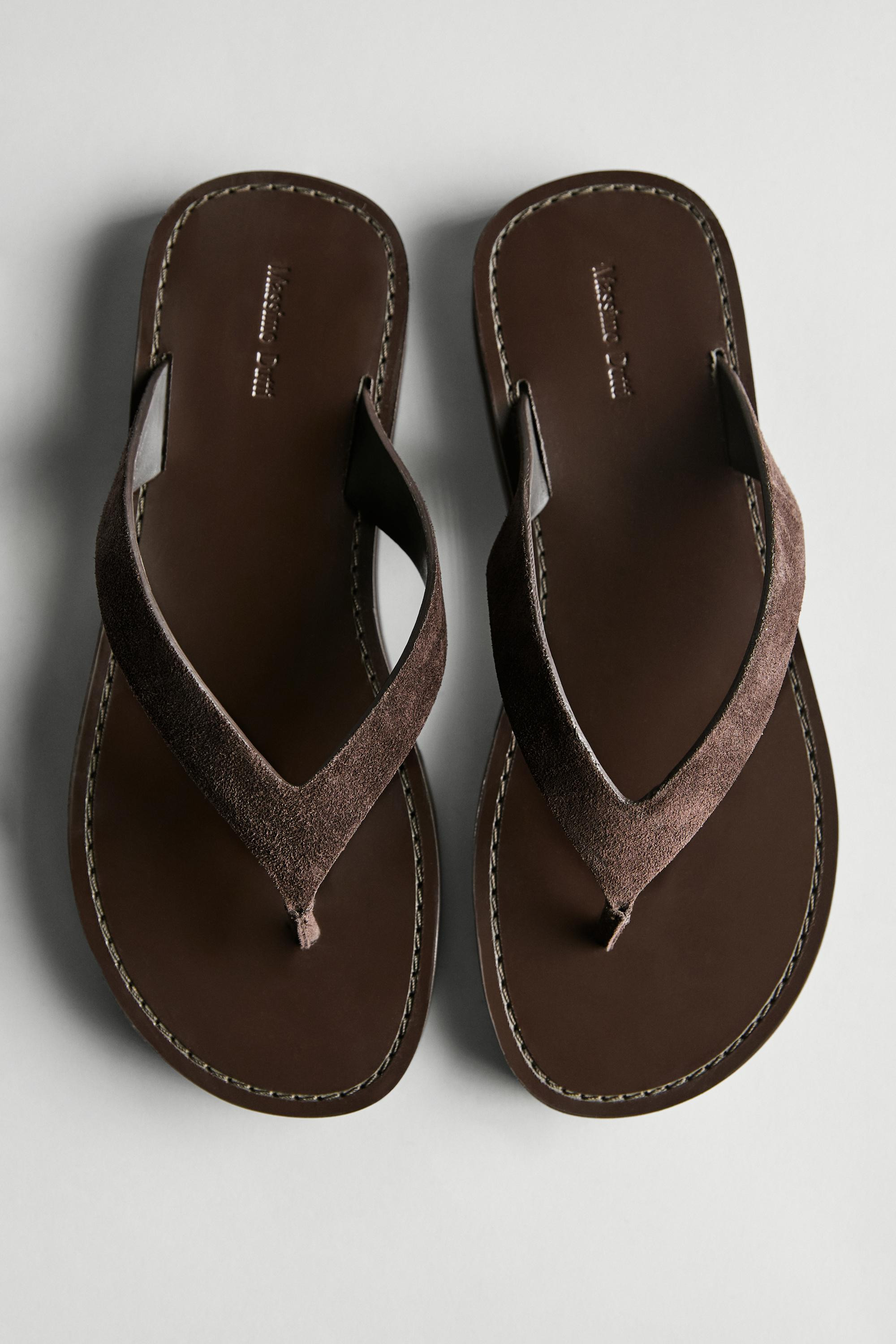 Leather toe divider sandals | Massimo Dutti US