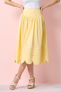 Gold Scalloped Midi Skirt | Cato Fashions