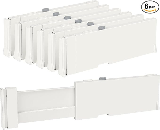 Vtopmart Drawer Dividers for Clothes 6 Pack, Adjustable 4" High Expandable from 11.6"-17" Dresser... | Amazon (US)