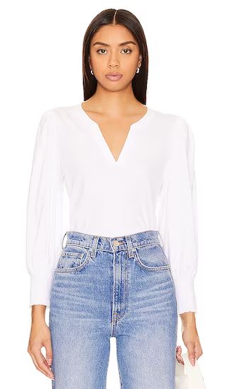 Flora Peasant Tee in White | Revolve Clothing (Global)