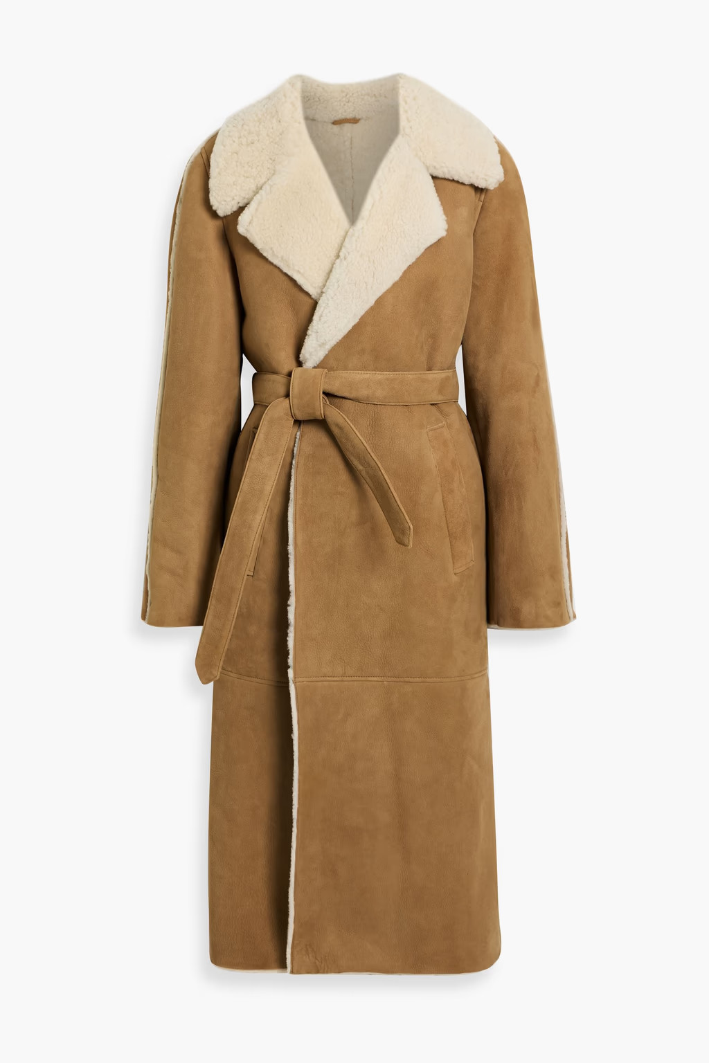 Belted shearling coat | The Outnet (US and CA)