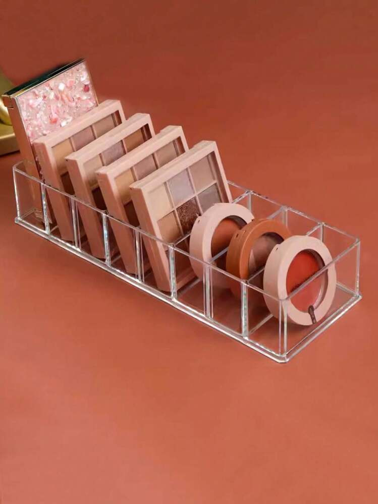 1pc Makeup Storage Box, Eyeshadow Palette Holder, Blush Lipstick Organizer, Powder Makeup Drawer Organizer Box, Perfume Lip Gloss Stand, Velvet EVA Lipstick Bag, Portable Travel Makeup Pouch, Clear Visible Jewelry & Cosmetic Storage Case,For Holiday Beach, Bathroom Collection, Bedroom Collection, Large Capacity | SHEIN