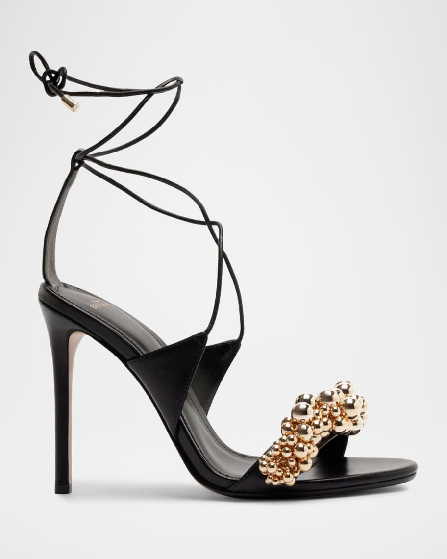 Alexandre Birman Gia 100 mm Leather Ankle-Tie Sandals | Neiman Marcus